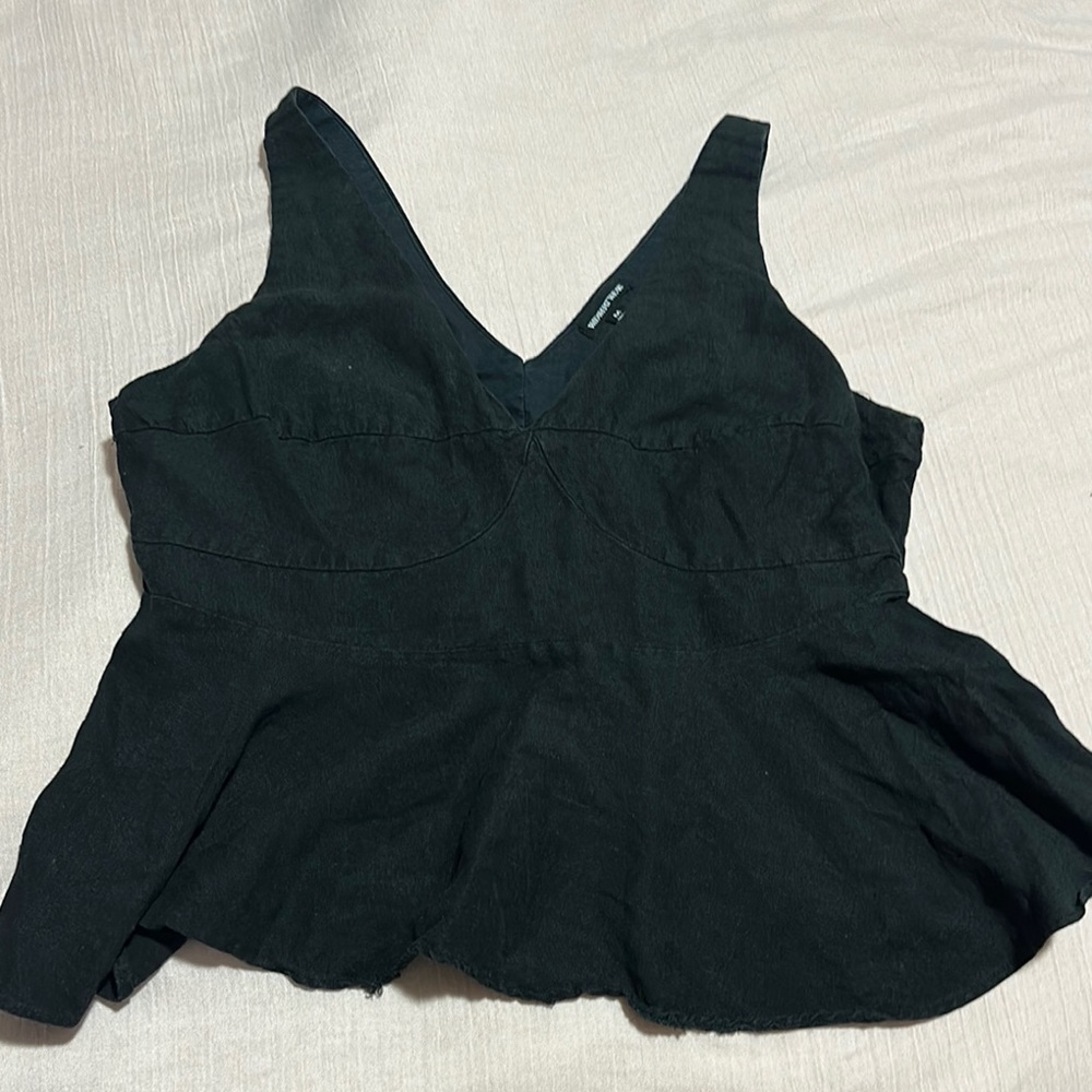 Urban Outfitters Black Asymmetrical Peplum Tank Top